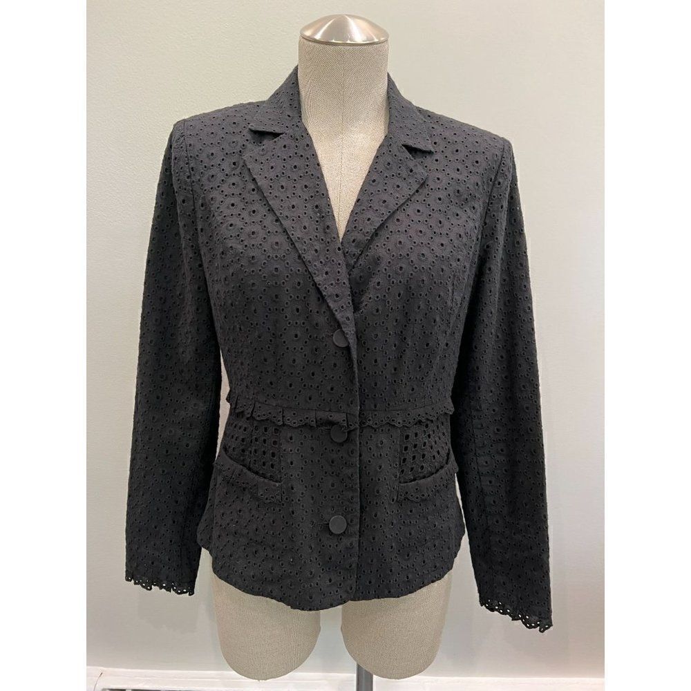 Cabi #5293 Flamenco Blazer Eyelet Jacket In Black Size2